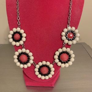 Pink black and white fashion necklace